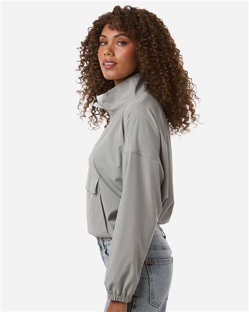 Women's Stretch Woven Quarter-Zip Pullover – On Model – Side