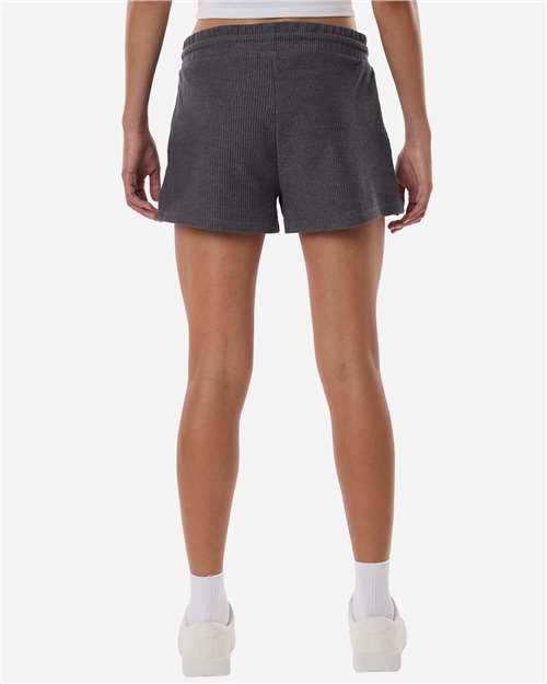 Women's Rib Knit Corded Shorts – On Model – Back