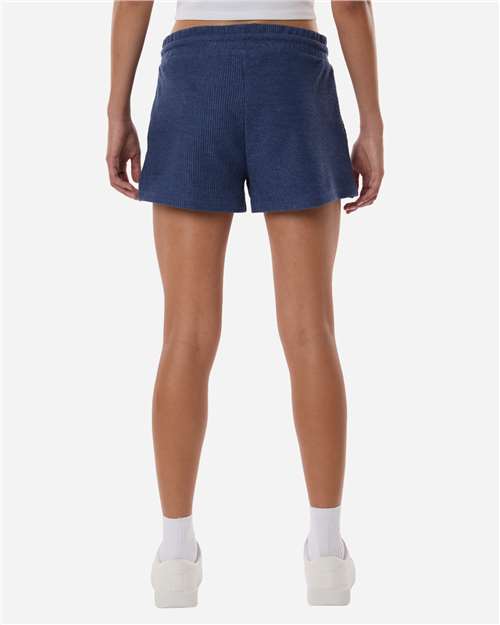 Women's Rib Knit Corded Shorts – On Model – Back