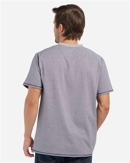 Men's Striped V-Notch T-Shirt – On Model – Back