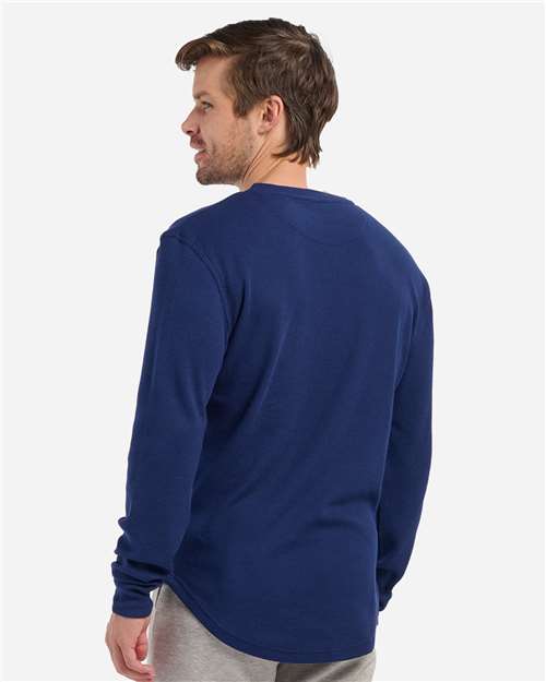 Men's Waffle Knit Long Sleeve T-Shirt – On Model – Back