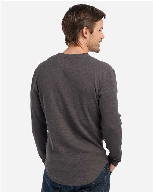 Men's Waffle Knit Long Sleeve T-Shirt – On Model – Back