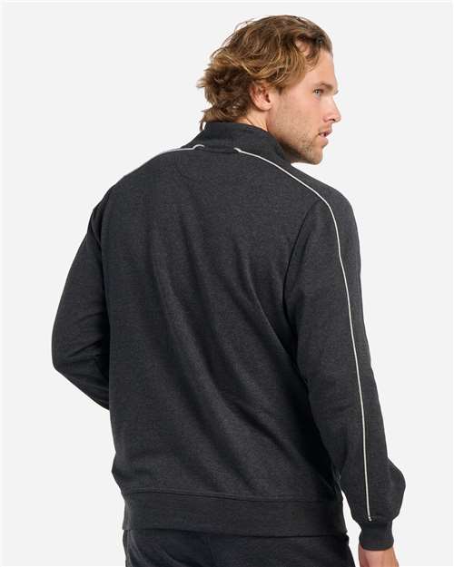 Men's French Terry Quarter-Zip Pullover – On Model – Back