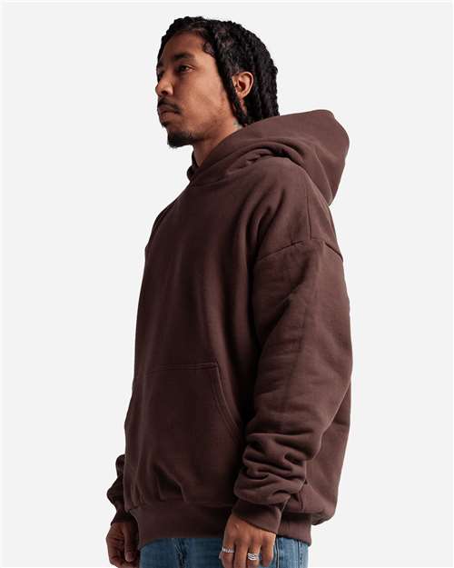 Unisex Garment-Dyed Double Layer Reversible Hoodie Sweatshirt – On Model – Side