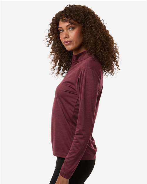 Women's Pro-Lock Performance Mélange Quarter-Zip Pullover – On Model – Side