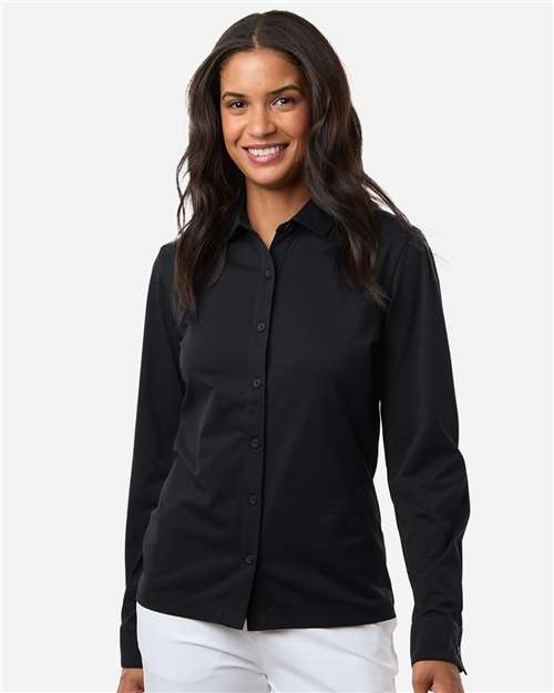 Women's Pro-Flex Sorona® Button Down Shirt – On Model
