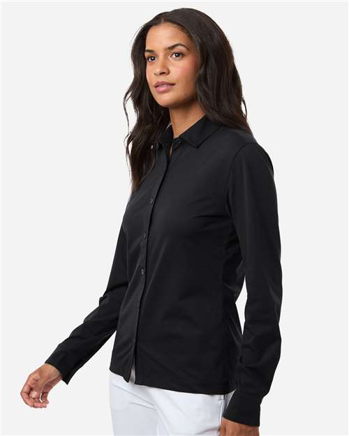 Women's Pro-Flex Sorona® Button Down Shirt – On Model – Side
