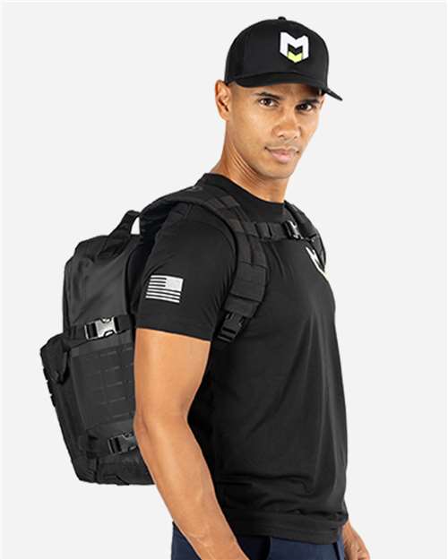 Delta 24L Black Backpack – On Model – Side