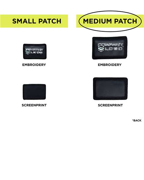 Medium Blank Black Patch - Qty 10 – On Model – Back