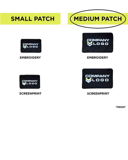 Medium Blank Black Patch - Qty 10 – On Model – Side