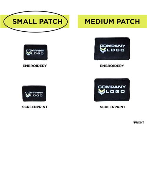 Small Blank Black Patch - Qty 10 – On Model – Side