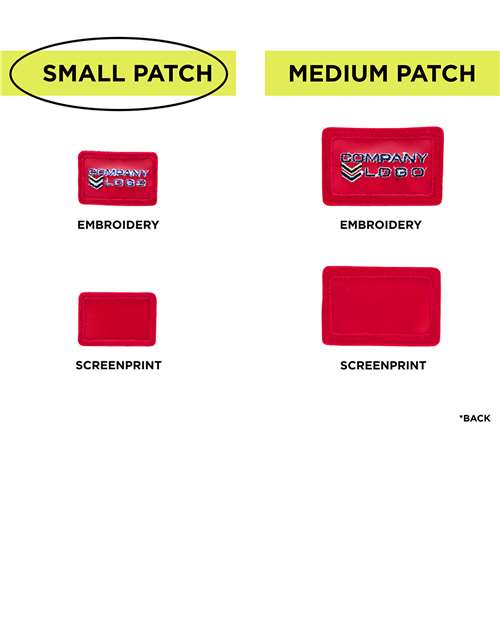 Small Blank Red Patch - Qty 10 – On Model – Back