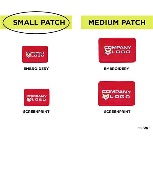 Small Blank Red Patch - Qty 10 – On Model – Side