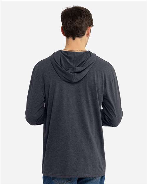 Unisex CVC Hoodie Long Sleeve T-Shirt – On Model – Back