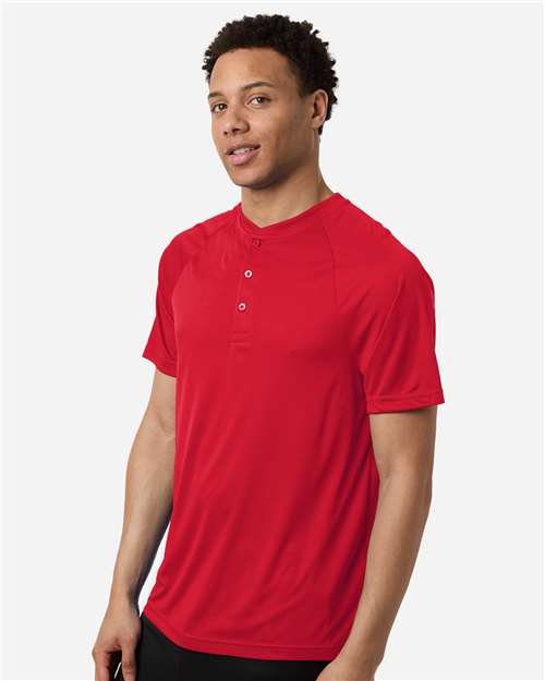 Men's Zone Performance Henley – On Model – Side