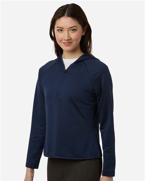 Women's Qualify Quarter-Zip Hooded Pullover – On Model – Side
