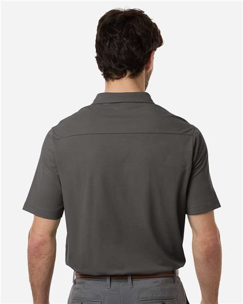 Men's Seaton Pebble Textured Polo – On Model – Back