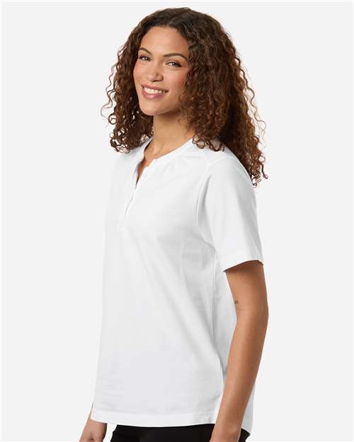 Women's Seaton Pebble Textured Polo – On Model – Side