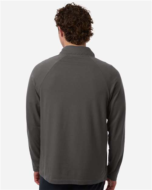 Men's Seaton Pebble Textured Quarter-Zip Pullover – On Model – Back