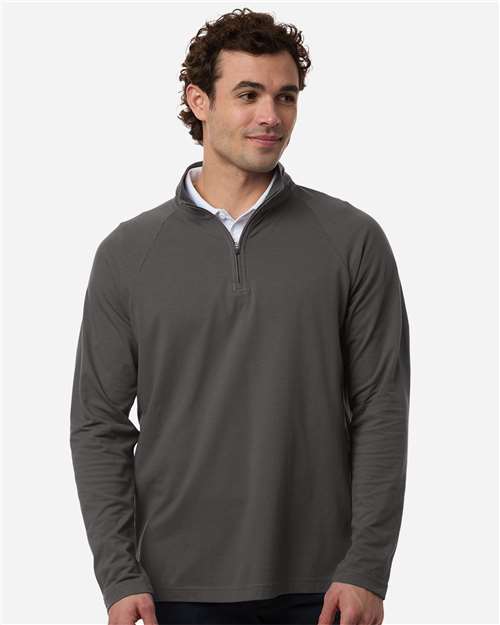 Men's Seaton Pebble Textured Quarter-Zip Pullover – On Model