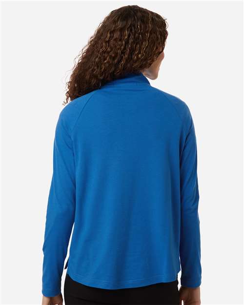 Women's Seaton Pebble Textured Quarter-Zip Pullover – On Model – Back