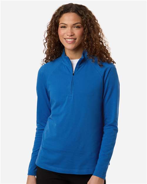 Women's Seaton Pebble Textured Quarter-Zip Pullover – On Model
