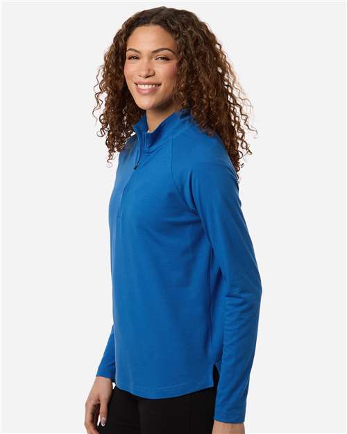 Women's Seaton Pebble Textured Quarter-Zip Pullover – On Model – Side