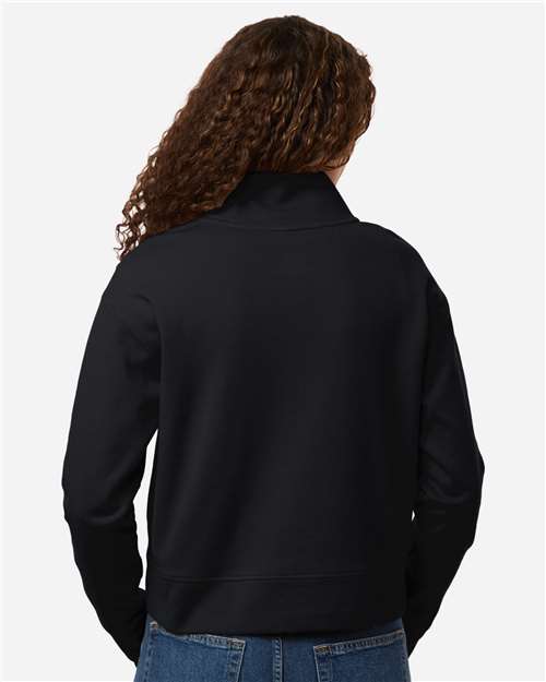 Women's Mantra Half-Zip Ottoman Pullover – On Model – Back
