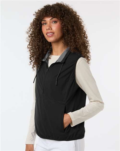 Women's Network Lightweight Quarter-Zip Vest – On Model – Side