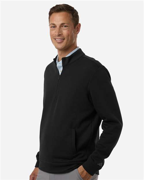 Men's Elevated Fleece Quarter-Zip Pullover – On Model – Side