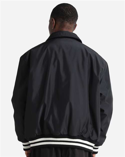 Unisex Collared Varsity Jacket – On Model – Back
