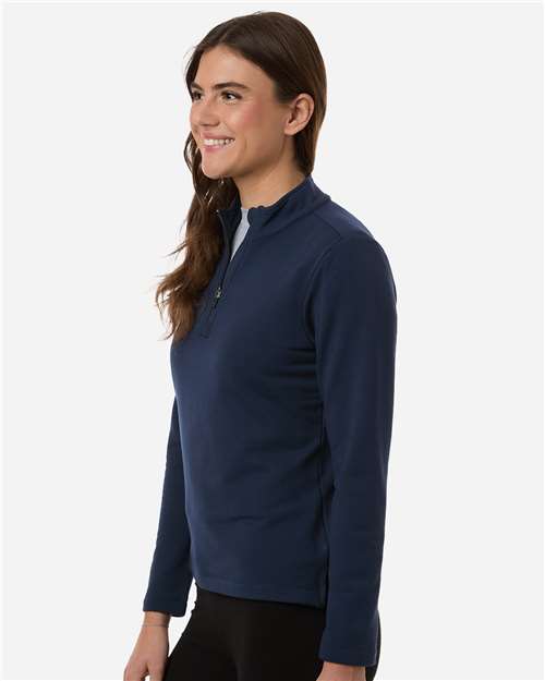 Women's Stretch Quarter-Zip Fleece Pullover – On Model – Side