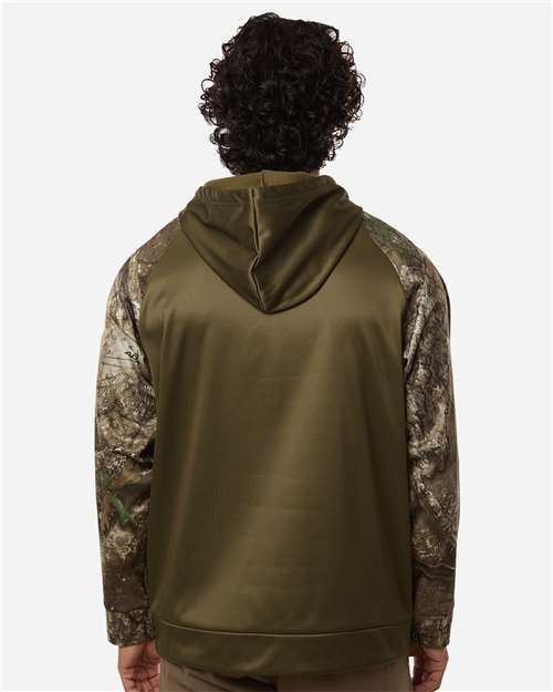 Unisex Realtree® Performance Colorblocked Hooded Sweatshirt – On Model – Back