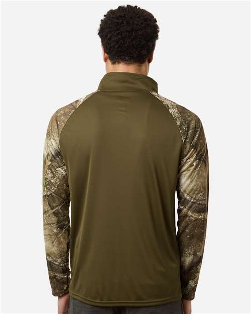 Unisex Realtree® Performance Colorblocked Quarter-Zip Pullover – On Model – Back