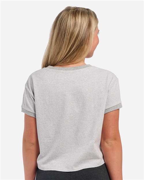 Women's Striped Tie Front T-Shirt – On Model – Back