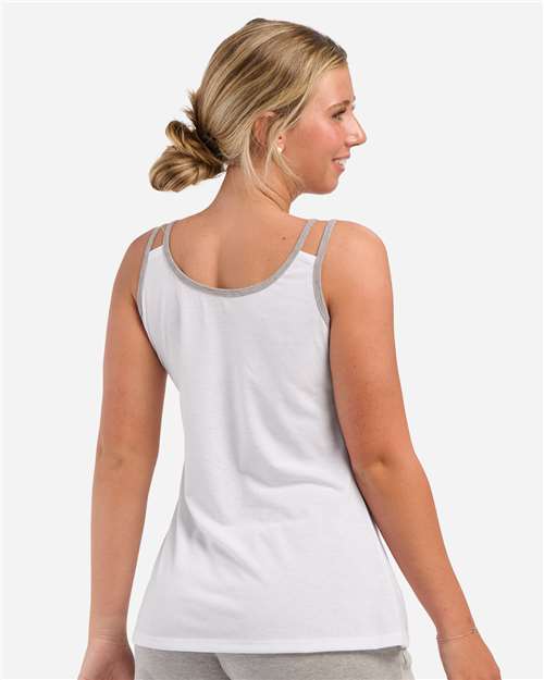 Women's Split Shoulder Tank Top – On Model – Back