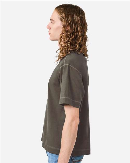 Unisex Heavyweight Cotton Boxy Tee – On Model – Side