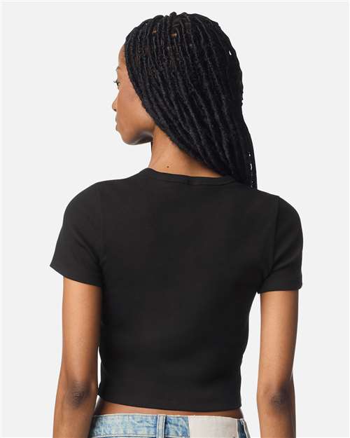 Women's Baby Rib Fitted Cropped Tee – On Model – Back