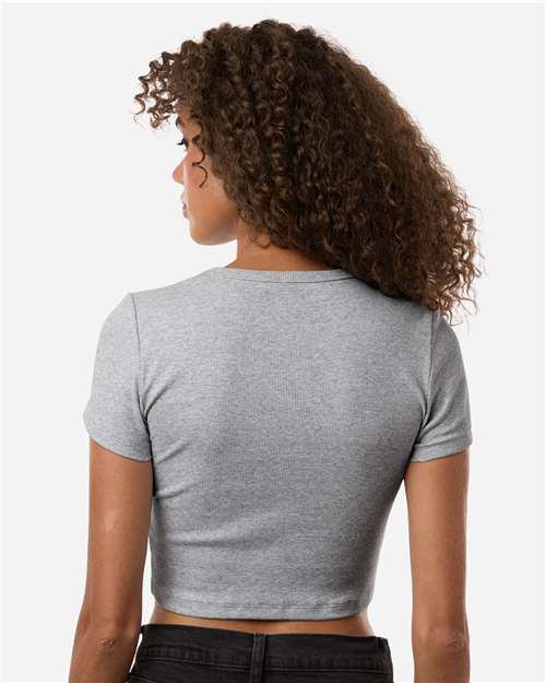 Women's Baby Rib Fitted Cropped Tee – On Model – Back