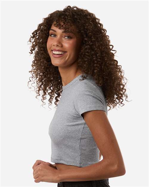 Women's Baby Rib Fitted Cropped Tee – On Model – Side