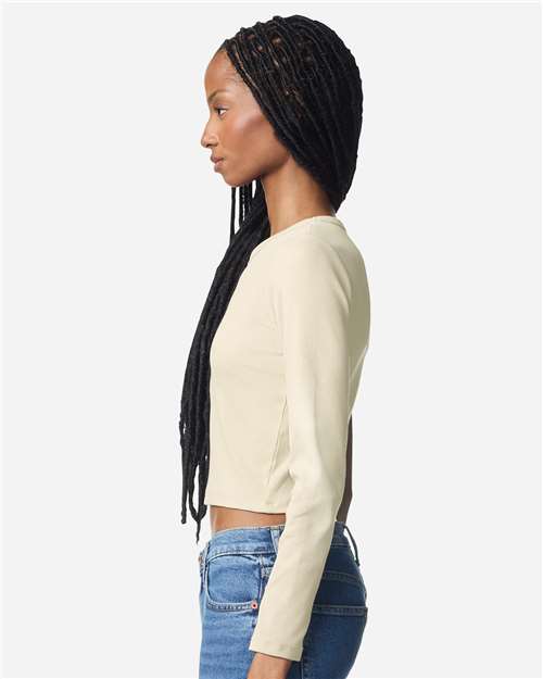 Women's Baby Rib Long Sleeve Fitted Tee – On Model – Side