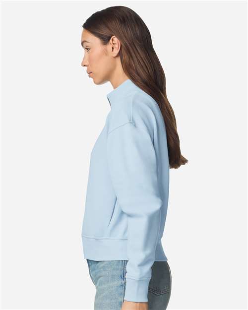 Women's French Terry Full-Zip Jacket – On Model – Side