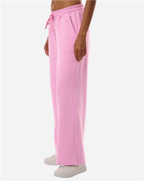 Women's French Terry Wide Leg Pants – On Model – Side