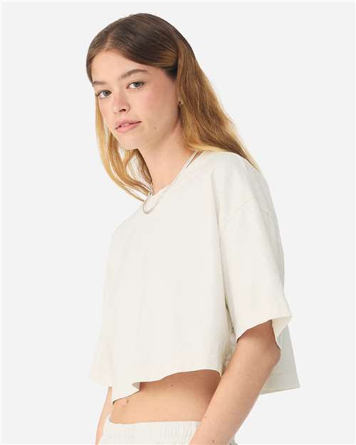 Women's Garment-Dyed Cropped Tee – On Model – Side