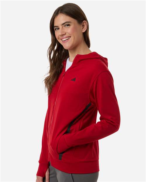 Women's Game & Go Fleece Full-Zip Hooded Sweatshirt – On Model – Side