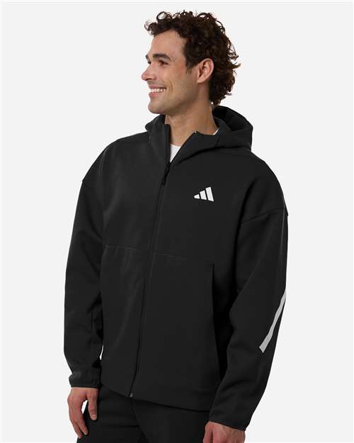 Men's Z.N.E Full-Zip Hooded Sweatshirt – On Model – Side