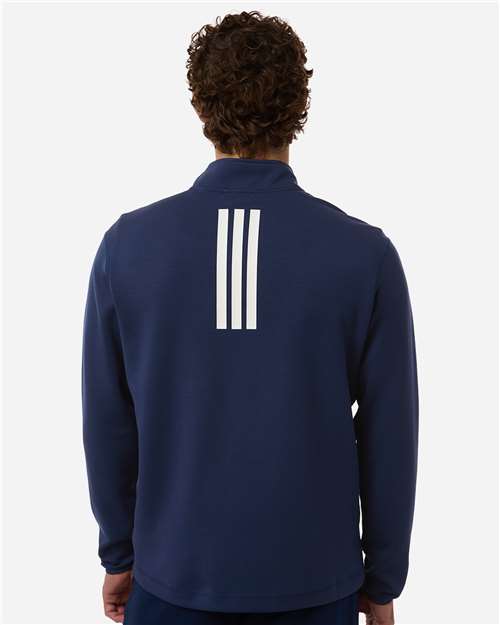 Men's 3-Stripes Quarter-Zip Pullover – On Model – Back