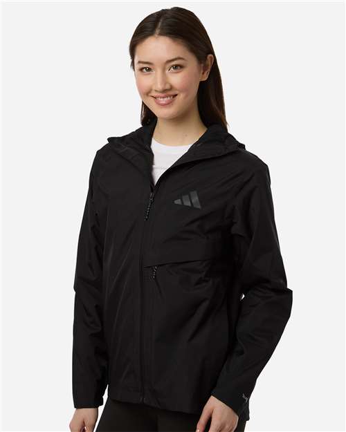 Women's TERREX MULTI 2 Layer Climaproof Rain Jacket – On Model – Side