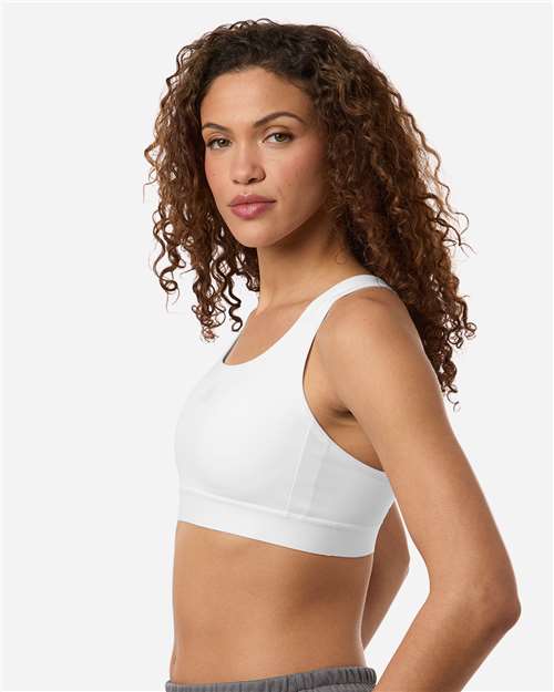 Women's Techfit Compression Racerback Sports Bra – On Model – Side