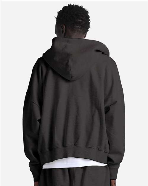 Unisex Garment-Dyed Cropped Full-Zip Hoodie Sweatshirt – On Model – Back